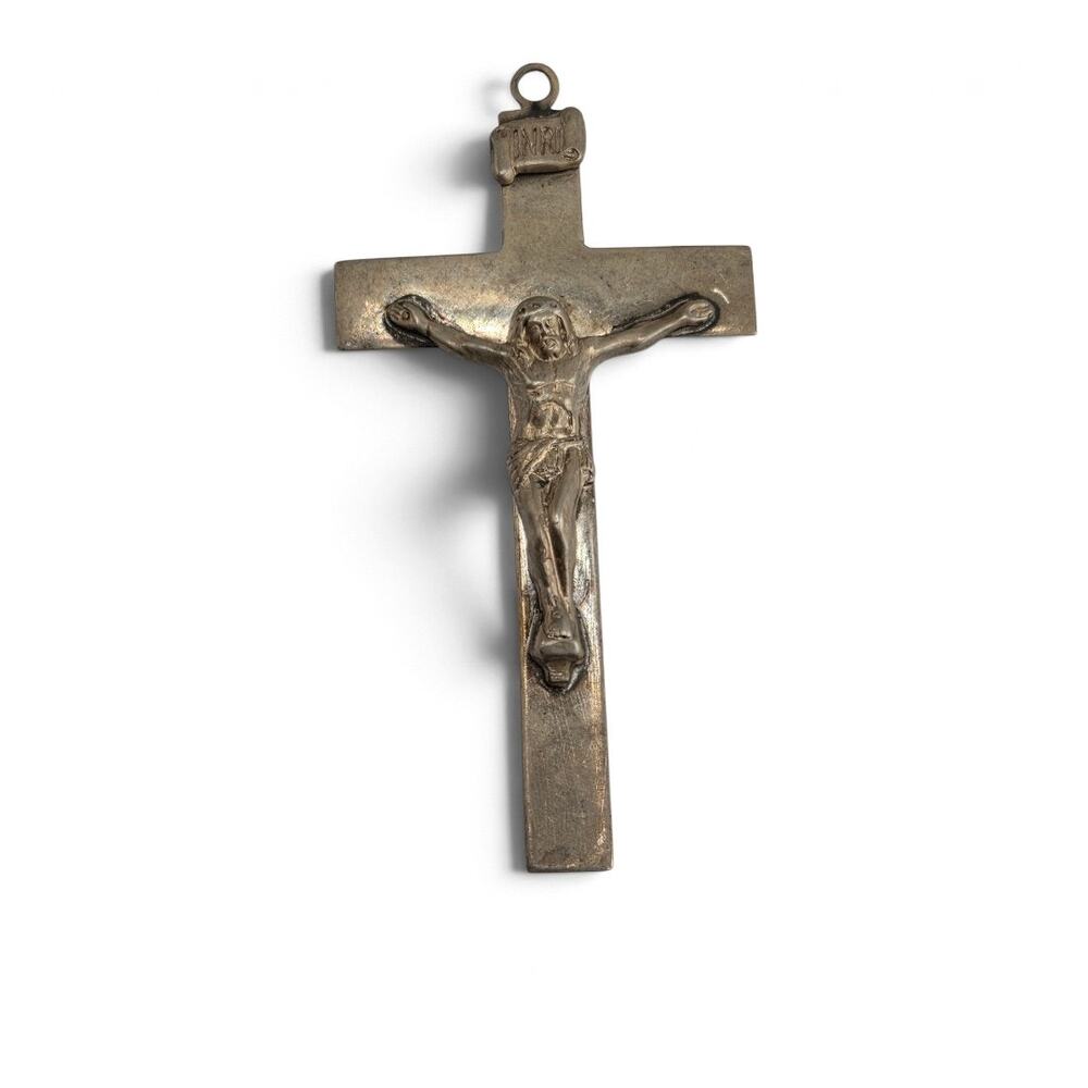 Vintage Sterling Silver Crucifix Cross Pendant Jesus Catholic Religious
